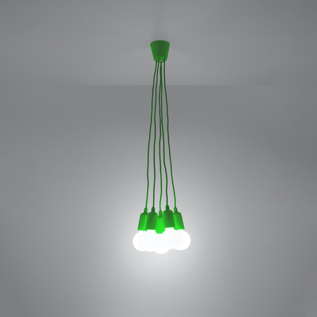 Lampa wisząca DIEGO 5 zielony Sollux SL.0583