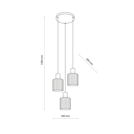 Lampa wisząca trzy zwisy na kole SIERRA WOOD 3xE27 Tk Lighting 11801