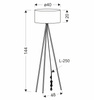 Czarna lampa podłogowa trójnóg abażur jasno wrzosowy SHANTI 1xE27 Candellux Studio 51-38715