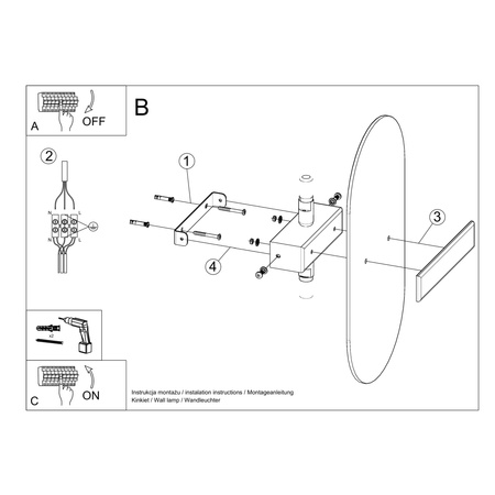 Kinkiet SALIA szklany biały Sollux Lighting SL.1004