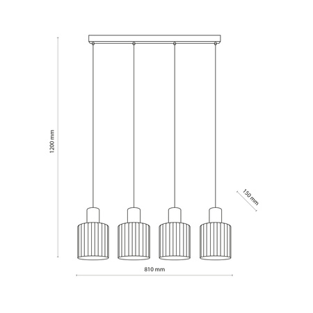 Poczwórna lampa sufitowa listwa SIERRA WOOD 4xE27 Tk Lighting 11802