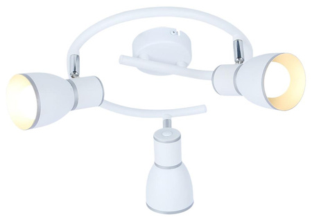 FIDO LAMPA SUFITOWA SPIRALA 3X40W E14 BIAŁY+CHROM Candellux 98-63380