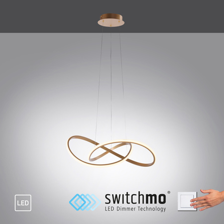 Lampa wisząca LED zawijana w kolorze matowego mosiądzu MARIA z funkcją SwitchMo Just Light 15402-60