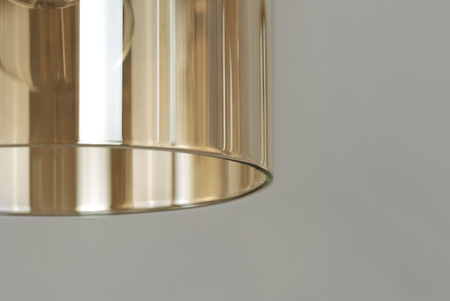 Pojedyńcza lampa wisząca z bursztynowym kloszem AIGO Kaja Lighting K-5875
