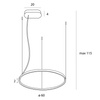 Lampa wisząca czarny pierścień 60cm z trójpunktowym mocowaniem  LED 3000K Visual Hor 24W Maxlight P0656