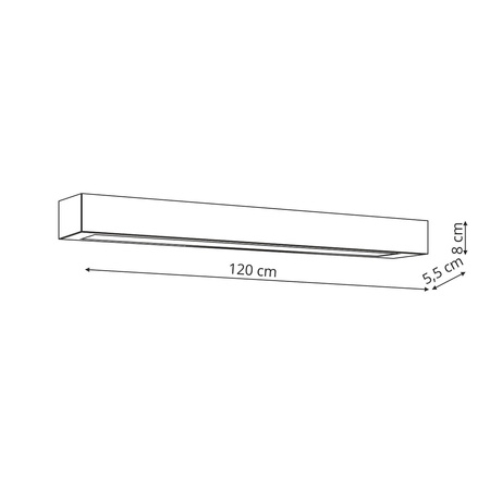 Kinkiet Ibros podłużny 120cm nad lustro czarny IP44 LED CCT Light Prestige GS-LWA-18W BK CCT