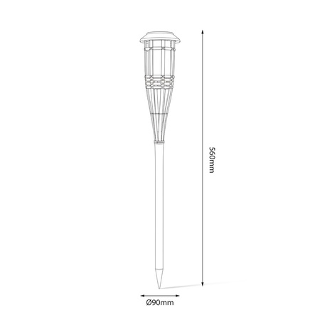 Lampka Solarna dogruntowa imitacja bambusa Bamboo 1800K IP44 Eko-Light EKO2503