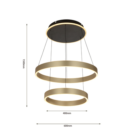 Lampa wisząca podwójna Marling złota Aviano Lighting 6072-304