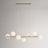 Beżowa lampa wisząca z kloszami do jadalni ARDI Kaja Lighting K-5842