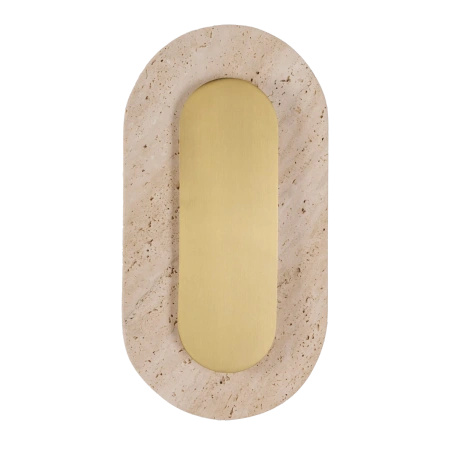 Owalny kinkiet z trawertynu z dodatkiem metalu w kolorze złotym Maxlight W0478 Travertino OVAL
