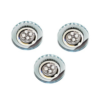 ZESTAW TRZECH OPRAW SS-23 CH/TR+WH GU10 50W+LED SMD 230V BIAŁY 2,1W CHROM OPR. STROP. STAŁA OKRĄGŁA SZKŁO TRANSPARENTNE Candellux 99-54777
