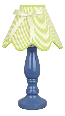 LAMPKA LOLA GABINETOWA NIEBIESKA 1X40W E14 ABAŻUR PISTACJA Candellux 41-84361