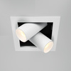 Biała kwadratowa wpuszczana lampa z dwoma ruchomymi reflektorami LED 3000K Magnum DL094-02-7W3K-W Maytoni