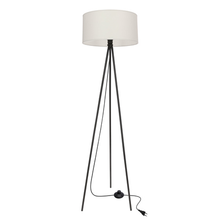 Lampa podłogowa na trójnogu z szarym owalnym abazurem SHANTI 1xE27 Candellux Studio 51-38722