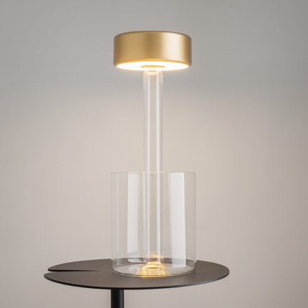 Złota przenośna lampka stołowa z wazonem LED AI Collaboration MOD229TL-L3G3K1 Maytoni