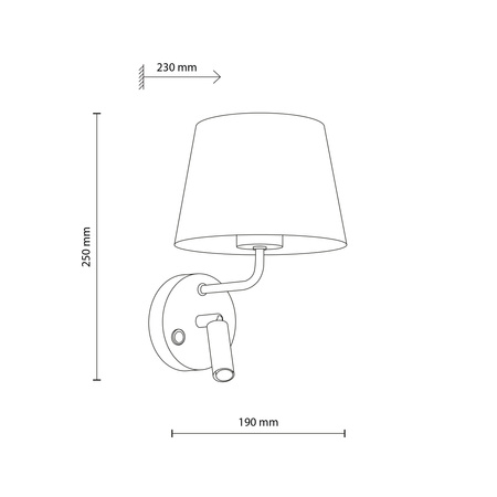 Biały kinkiet z abażurem i dodatkową lampką do czytania MAJA WHITE 1XE27 1XG9 Tk Lighting 11393