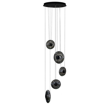 Czarna lampa wisząca na antresole LED 3000K ANDORA PENDANT 5 3-STEP DIMM SMOKY Azzardo AZ6887