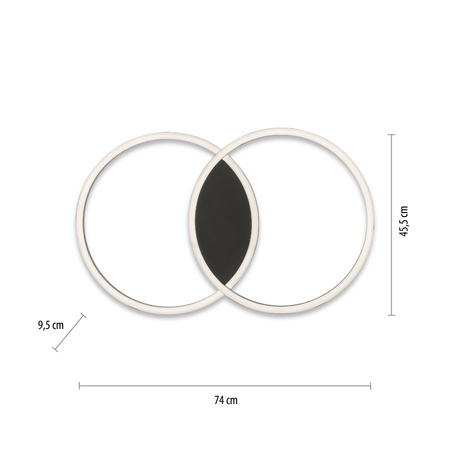 Lampa sufitowa dwa okręgi LED z RGB Q-MARKO Paul Neuhaus  6145-18 strerowana pilotem i smartfonem