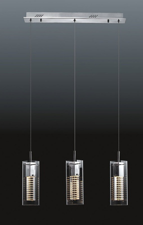 Nowoczesna lampa wisząca Verizon chromowa z trzema kloszami MR11 Italux MD109003-3B