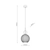Lampa wisząca karbowany szklany koniakowy klosz z dodatkową zieloną małą kulą SOPHIA BIG GREEN COGNAC 1xE27 Tk Lighting 10930