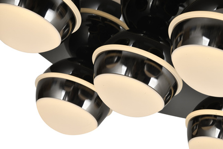 Lampa sufitowa plafon piątka okrągły Biarritz czarny chrom Aviano Lighting 9047-505