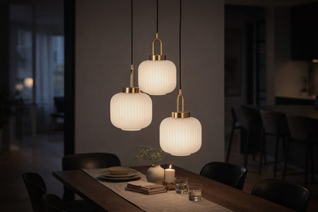 Lampa wisząca z ryflowanymi kloszami DIOP Kaja Lighting K-5892