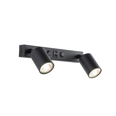 TOP BLACK 2 KINKIET Z USB TK Lighting 10277