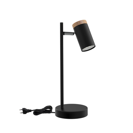 LAGOS LAMPA STOŁOWA CZARNY 1X15W GU10 KLOSZ CZARNY+DREWNIANY Candellux 41-13736