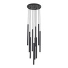 Lampa wisząca dziesięć cienkich ryflowanych rurek FERRO BLACK 10XG9 KOŁO Tk Lighting 11492