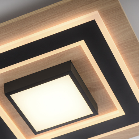 Kwadratowa lampa sufitowa 40cm drewniana TOLA LED 3000K Just Light 14563-18