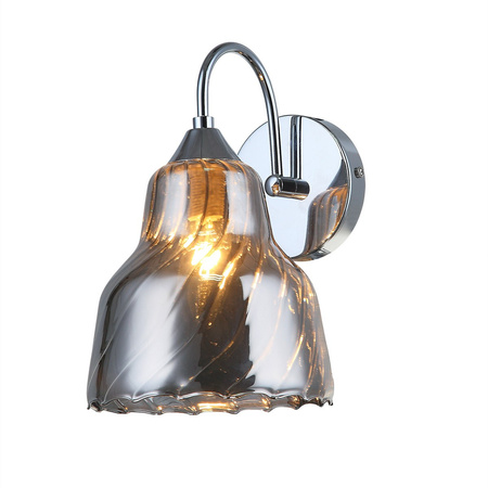 Chromowana lampa ścienna Slizza z kloszem z dymionego szkła Italux MBM2387/1 SG