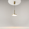 Lampa wisząca okrągła płaska w kolorze mosiężnym LED 3000K Plato P076PL-L12W3K-BS Maytoni