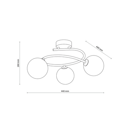 Lampa sufitowa ILSA SABIA 3XG9 Tk Lighting 11744