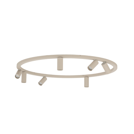 Beżowa lampa sufitowa ring 80cm – okrągła forma z punktowymi światłami 7xGU10 FOURTY ROUND Nowodvorski 11948