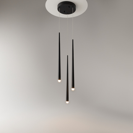 Lampa wisząca trzy czarne wiszące sople LED Cascade MOD132PL-L18BK Maytoni
