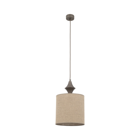 Lampa wisząca abażur o średnicy 25cm z ciemnego lnu AMURA NEW BROWN 1xE27 Tk Lighting 11438