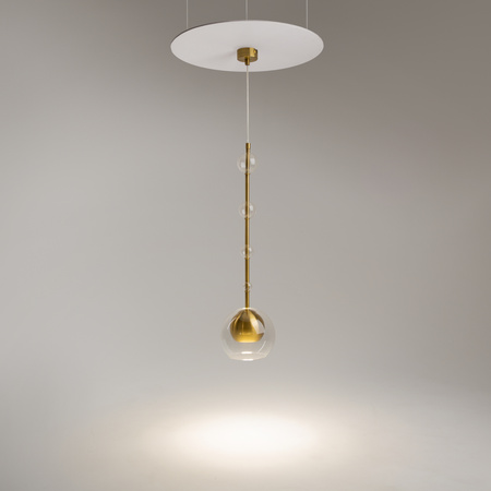 Szklana pojedyńcza lampa wisząca z kulkami na przewodzie Ros MOD227PL-01BS Maytoni