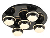 Lampa sufitowa plafon piątka okrągły Biarritz czarny chrom Aviano Lighting 9047-505