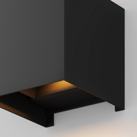 Czarna kostka elewacyjna 10cm LED 3000K Fulton O572WL-L6B Maytoni