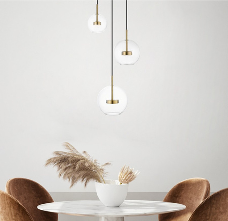 Lampa wisząca ENCELADUS LED złota potrójna Zuma Line P0428-03L-L4AC
