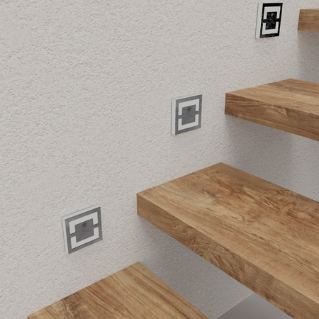 Oprawa schodowa srebrna QUADRO z czujnikiem ruchu 12V Milagro EKS1009 EKS1497 EKS1047 barwa światła do wyboru