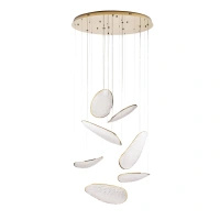 Duża ekskluzywna złota lampa wisząca z kloszami akrylowymi Maxlight P0635D Empire 121W