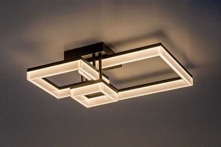 Lampa sufitowa trzy czarne kwadraty LED zmienna barwa światła Amilia Rabalux 71386