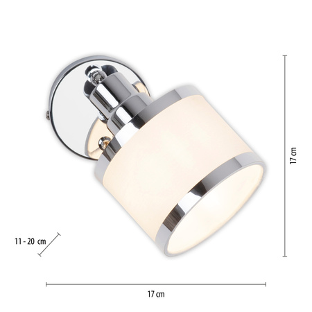 Kinkiet chromowany szklany klosz ACCOR 1xE14 Just Light 15371-17