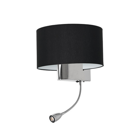 Kinkiet do sypialni CASINO BLACK/CHROME 1xE27 + 1W LED Milagro ML6378