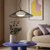 Czarna lampa wisząca ażurowy stożek z białym kloszem wewnątrz SONTE 50 cm 1xGX53 Candellux Studio 31-50939
