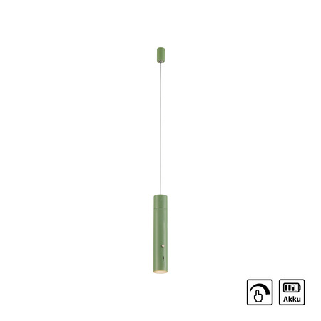 Lampa wisząca tuba jasnozielona bezprzewodowa akumulatorowa ładowana USB ATTACH Just Light 18281-43