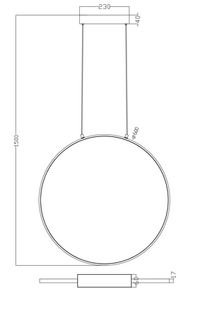 Lampa wisząca czarna z pionowym pierścieniem 60cm - nowoczesny design RASCAL 3000K Zuma Line PEN4105-60BK
