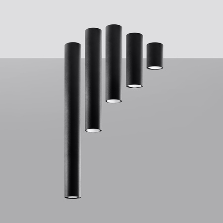 Lampa sufitowa, oprawa LAGOS 60 metalowa czarna tuba Sollux Lighting SL.1003