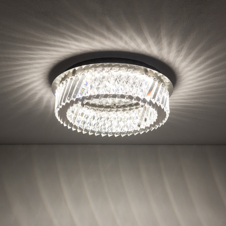 Okrągły plafon sufitowy kryształowy 43cm LUXORA LED Nowodvorski 11708